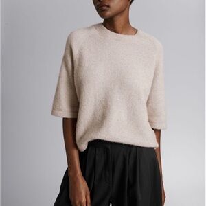 & Other Stories Beige Alpaca blend fuzzy sweater